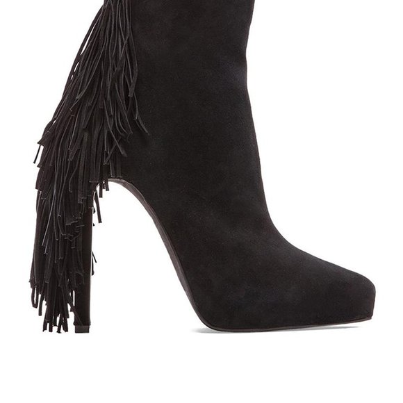 NIB Jeffery Campbell Fringe Heeled Ankle Boots - Picture 1 of 8